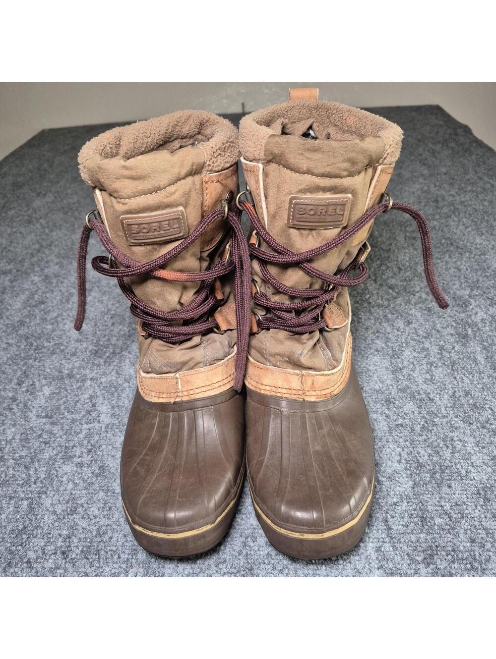 Vintage Sorel Kaufman Duck Boots Brown leather Hand Crafted In Canada Men’s 11